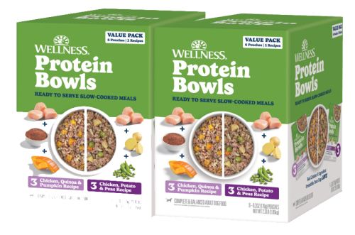 Wellness Protein Bowls Chicken Value Pack Dog Food Pouches - 12 x 6.2oz