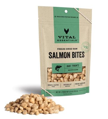 Vital Essentials Freeze-Dried Raw Salmon Bites Dog Treats