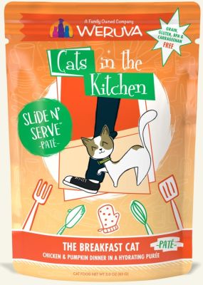 Weruva Cats In The Kitchen Slide N' Serve The Breakfast Cat Chicken & Pumpkin Cat Food Pouches - 12x3oz