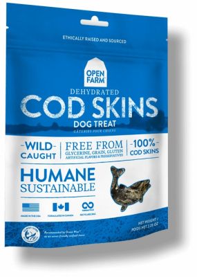 Open Farm Grain & Gluten Free Dehydrated Cod Skins Dog Treats 2.25oz