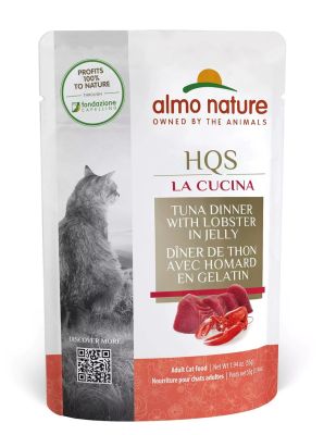 Almo Nature La Cucina Tuna with Lobster in Jelly Grain-Free Adult Cat Food Pouches 24x1.94oz