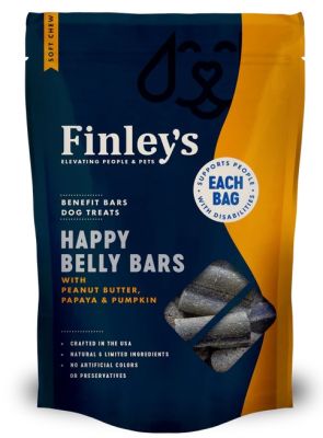 Finley's Happy Belly Soft Chew Benefit Bars with Peanut Butter, Papaya & Pumpkin Dog Treats 
