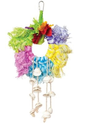 Prevue Hendryx Calypso Creations Rope & Shell Ring Bird Toy
