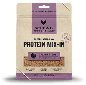 Vital Essentials Protein Mix-In Turkey Ground Freeze Dried Raw Dog Food Topper - 6 oz