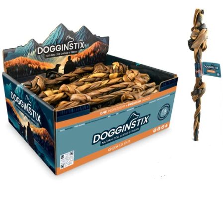 DOGGINSTIX Braided Lamb Collagen Double Knots - 30ct