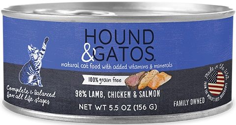 Hound & Gatos 98% Lamb, Chicken & Salmon Canned Cat Food