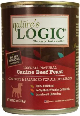 Nature's Logic Grain-Free Canine Beef Feast Canned Dog Food 12 x 13.2oz