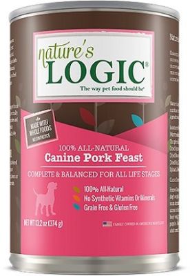 Nature's Logic Grain-Free Canine Pork Feast Canned Dog Food 12 x 13.2oz