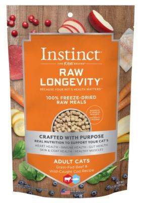 Instinct Raw Longevity Beef and Cod Recipe Freeze Dried CAT Food - 9.5oz