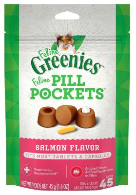 Greenies Feline Pill Pockets Salmon Flavor Cat Treats - 45ct
