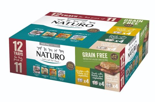 Naturo Grain Free Adult Dog Variety Pack Wet Dog Food - 12x400g
