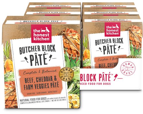 The Honest Kitchen Butcher Block Beef, Cheddar & Farm Veggies Pate Wet Dog Food - 6x10.5oz