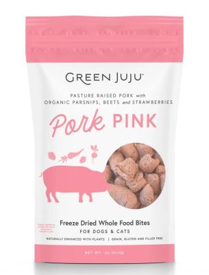 Green Juju Freeze Dried Pork Pink Whole Food Bites For Dogs and Cats