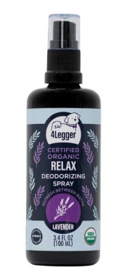 4Legger USDA Certified Organic Lavender Dog Deodorizing Spray - Relax - 3.4oz