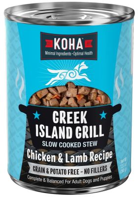 KOHA Greek Island Grill Slow Cooked Chicken and Lamb Stew Canned Dog Food - 12 x 12.7oz