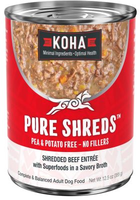 KOHA Pure Shreds Shredded Beef Entree Canned Dog Food - 12 x 12.5oz