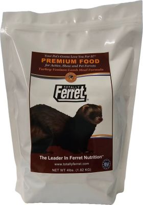 Totally Ferret Premium Food for Active, Show and Pet Ferrets Turkey, Venison, and Lamb Meal Formula