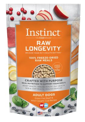 Instinct Raw Longevity Beef and Cod Recipe Freeze Dried DOG Food - 9.5oz
