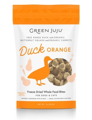 Green Juju Freeze Dried Duck Orange Whole Food Bites For Dogs and Cats 