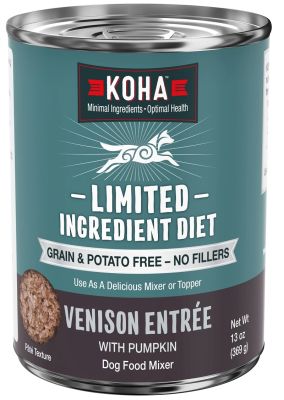 KOHA Limited Ingredient Diet Venison Entree Canned Dog Food - 12 x 13oz