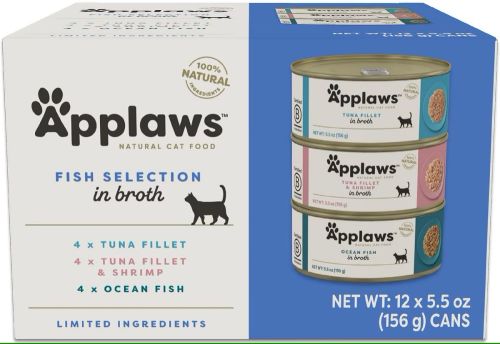 Applaws Fish Selection in Broth Variety Pack Canned Cat Food - 12x5.5oz