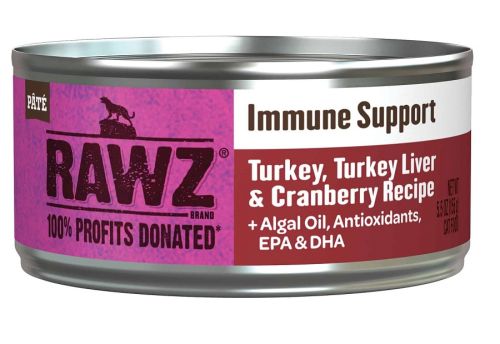 RAWZ Immune Support Turkey, Turkey Liver and Cranberry Canned Cat Food 24 x 5.5oz