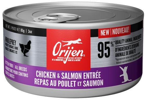 Orijen Chicken and Salmon Entree in Bone Broth Canned Food for Kittens
