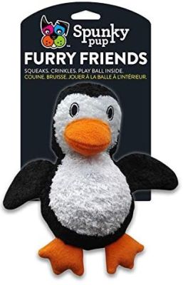 Spunky Pup Penguin With Ball Squeaker Dog Toy