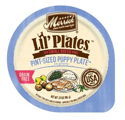 Merrick Lil' Plates Grain-Free Pint-Sized Puppy Plate Small Breed Wet Dog Food 12x3.5oz