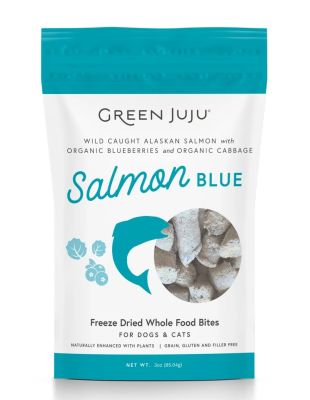 Green Juju Freeze Dried Salmon Blue Whole Food Bites For Dogs and Cats 