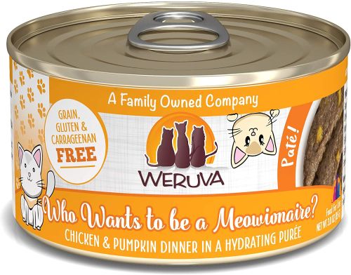 Weruva Who Wants To Be A Meowionaire! Chicken & Pumpkin Dinner Grain-Free Canned Cat Food - 12x3oz
