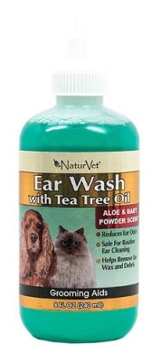 NaturVet Ear Wash with Tea Tree Oil for Dogs and Cats