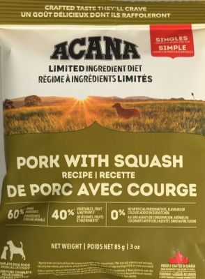 Acana Singles Limited Ingredient Pork With Squash Recipe Grain-Free Dry Dog Food - Sample