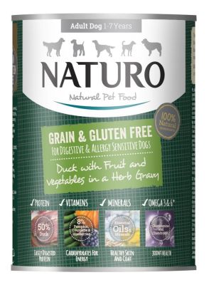 Naturo Grain Free Duck in Herb Gravy Wet Dog Food - 12x390g