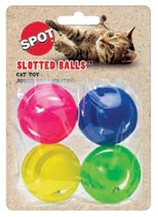 SPOT Slotted Balls Cat Toy - 4 Pcs