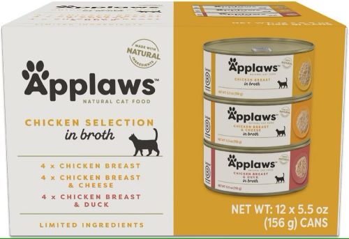 Applaws Chicken Selection in Broth Variety Pack Canned Cat Food - 12x5.5oz