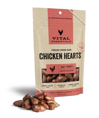 Vital Essentials Freeze-Dried Chicken Hearts Dog Treats