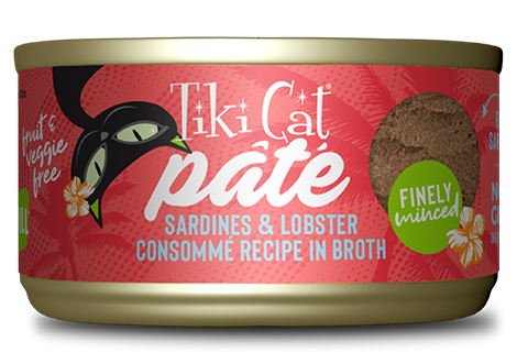 Tiki Cat Grill Sardines & Lobster Consomme Recipe In Broth Pate Canned Cat Food - 12 x 2.8oz