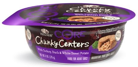 Wellness CORE Grain-Free Chunky Centers with Turkey, Duck & Sweet Potato Wet Dog Food 24 x 6 oz
