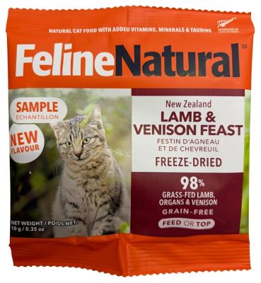 Feline Natural Lamb & Venison Feast Raw Freeze-Dried Cat Food - Sample