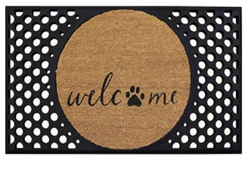 4 CATS & DOGS Welcome + Paw Round Mat Set