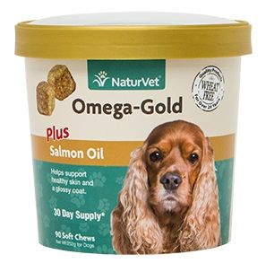 NaturVet Omega-Gold Plus Salmon Oil Soft Chew for Dogs