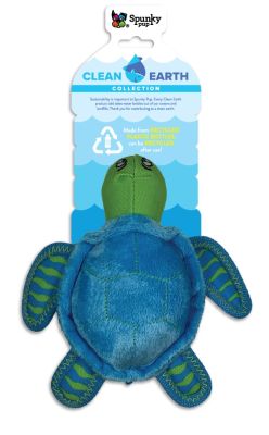 Spunky Pup Clean Earth Plush Turtle Dog Toy