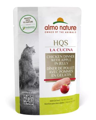 Almo Nature La Cucina Chicken with Apple in Jelly Grain-Free Adult Cat Food Pouches 24x1.94oz