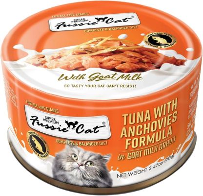 Fussie Cat Super Premium Tuna With Anchovies In Goat Milk Recipe Canned Cat Food - 24 x 2.47oz