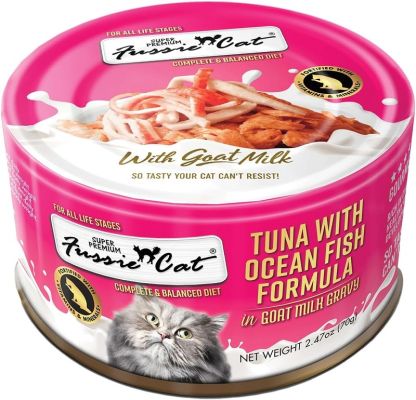 Fussie Cat Super Premium Tuna With Ocean Fish In Goat Milk Recipe Canned Cat Food - 24 x 2.47oz