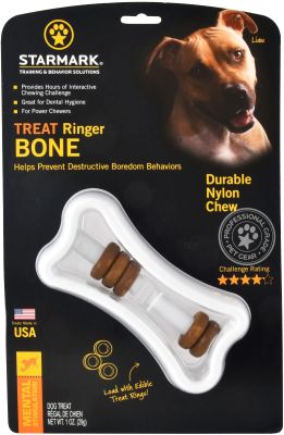 Starmark Treat Ringer Bone Dog Toy