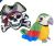 Multipet Margaritaville Pirate Skull & Parrot Cat Toy (2 Pack)