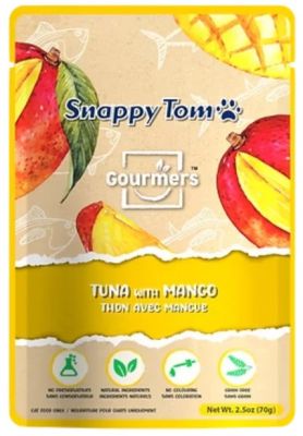 Snappy Tom Gourmers Tuna with Mango Grain Free Cat Food Pouches - 12 x 70gm/2.5oz