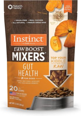 Instinct Raw Boost Mixers Grain Free Freeze Dried Gut Health Recipe Dry Dog Food Topper